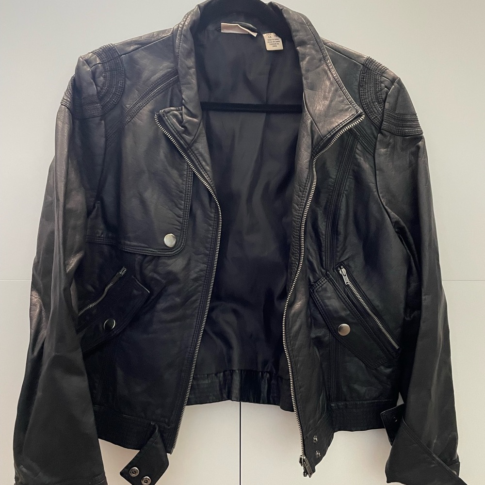 XL DKNY black leather jacket